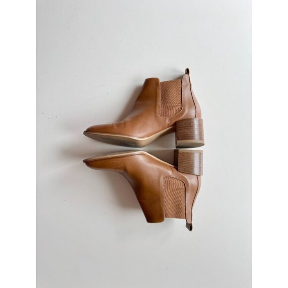 EVERLANE The Heel Boot Cognac Brown Leather Block Heel Ankle Boots, Size 6.5 - Picture 11 of 15